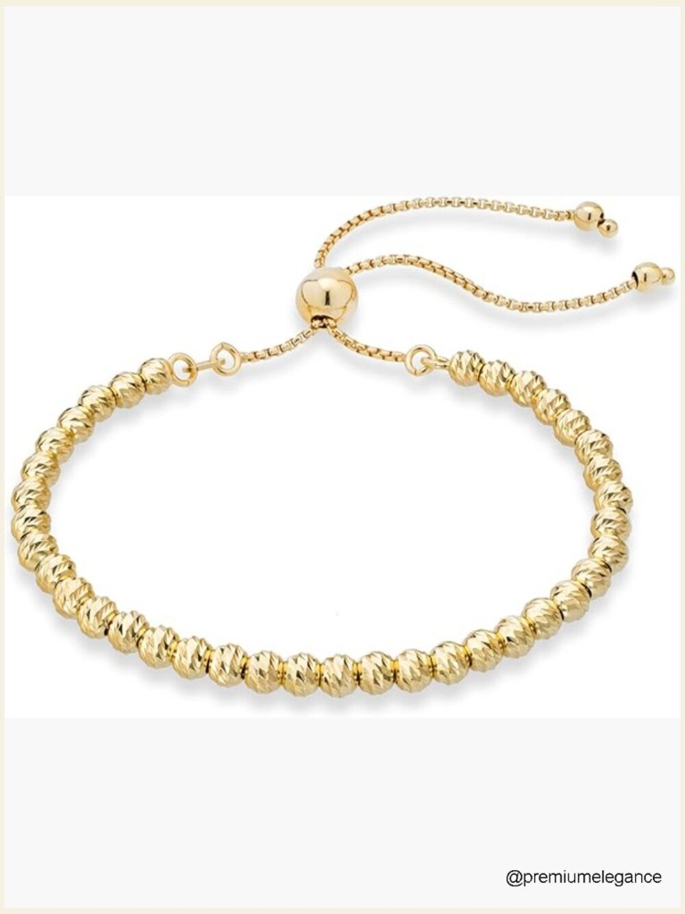 Italian Sterling Silver or Gold Plated Adjustable Bolo Bead Ball Bracelet